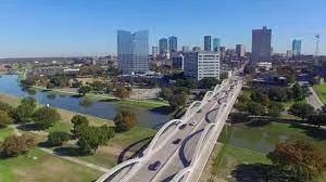 Fort Worth skyline aerial view